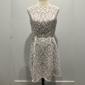 Adrianna Papell Cream and White Dress